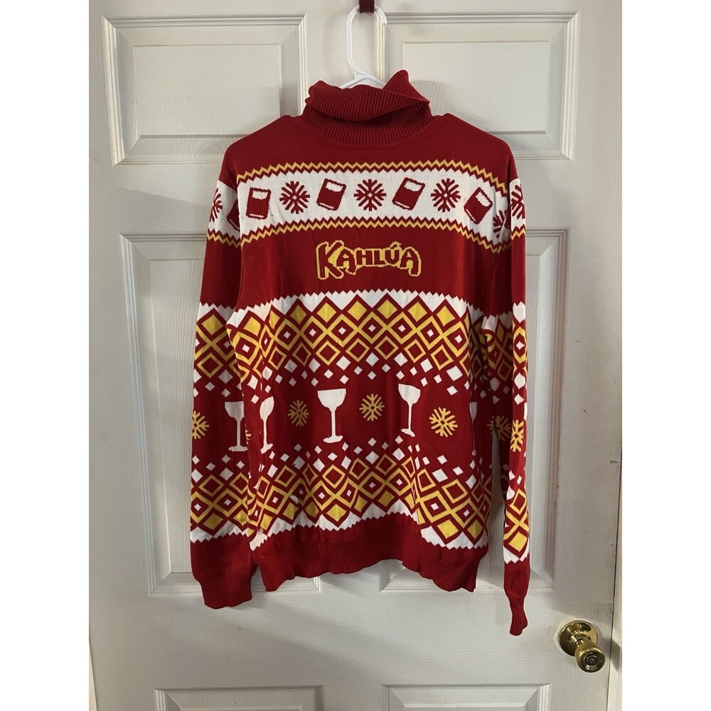 Holiday Style Kahlua Ugly Christmas Sweater - Yellow/ Red - Adult Large